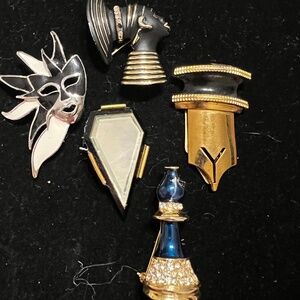 Vintage Statement Brooches Collection: Egyptian, Venetian Mask & More - Elegant